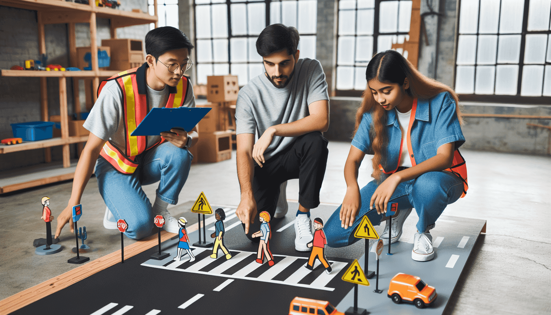 Grupo de estudiantes participando en un taller de seguridad vial